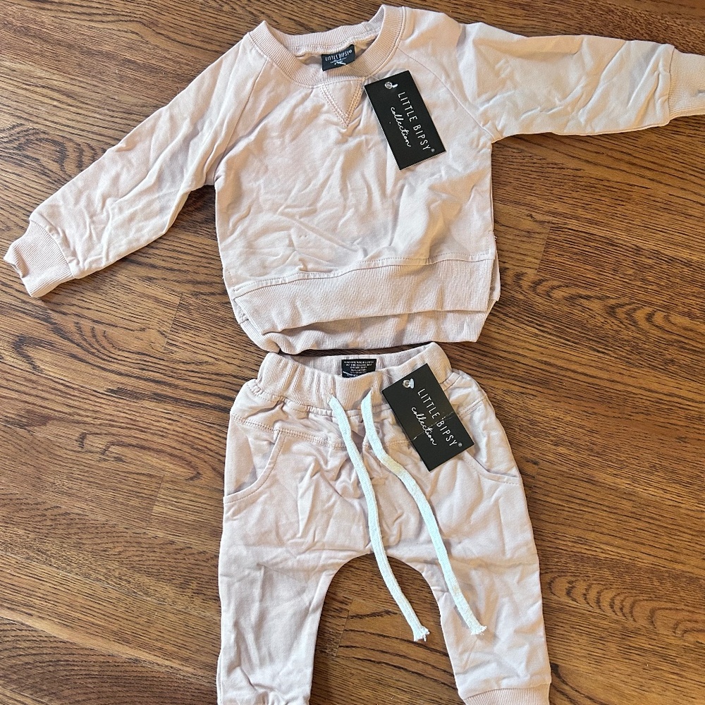 NWT Baby Jogger Sweatsuit Set by Little Bipsy size 6-12 mo